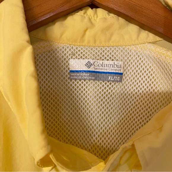 Columbia PFG Yellow Bahama Camp Shirt Short Sleeve Team Haiti 4 Jesus Size XL - Picture 4 of 8